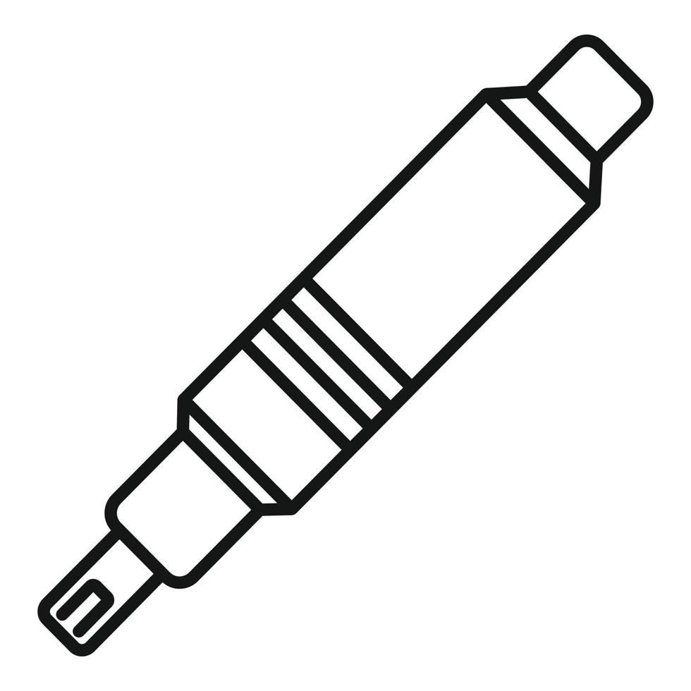 icono de aguja de máquina de tatuaje, estilo de esquema vector