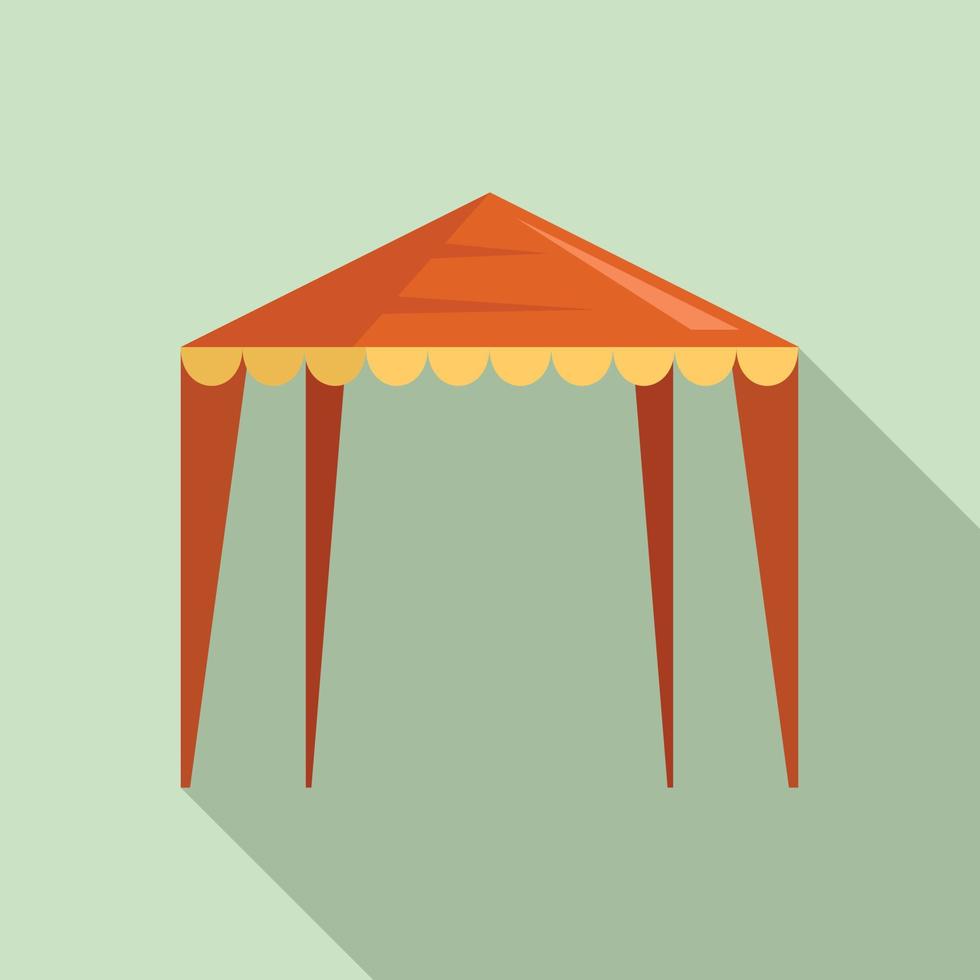 Outdoor house tent icon, flat style vector