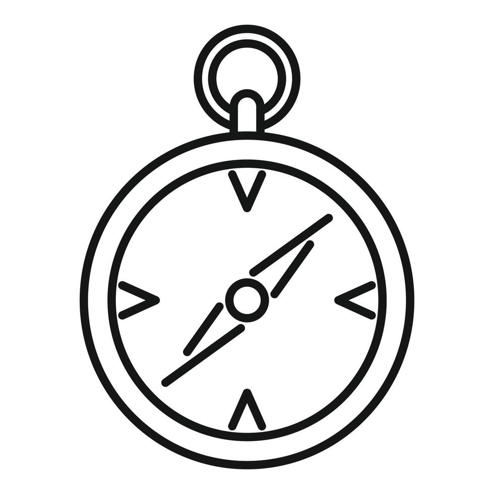 Survival compass icon, outline style vector