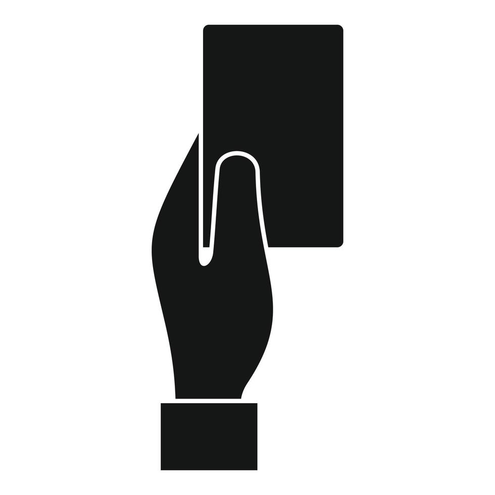 icono de tarjeta de árbitro de fútbol, estilo simple vector