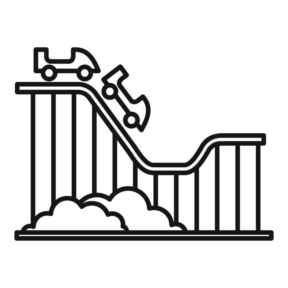 Roller coaster kids icon, outline style vector