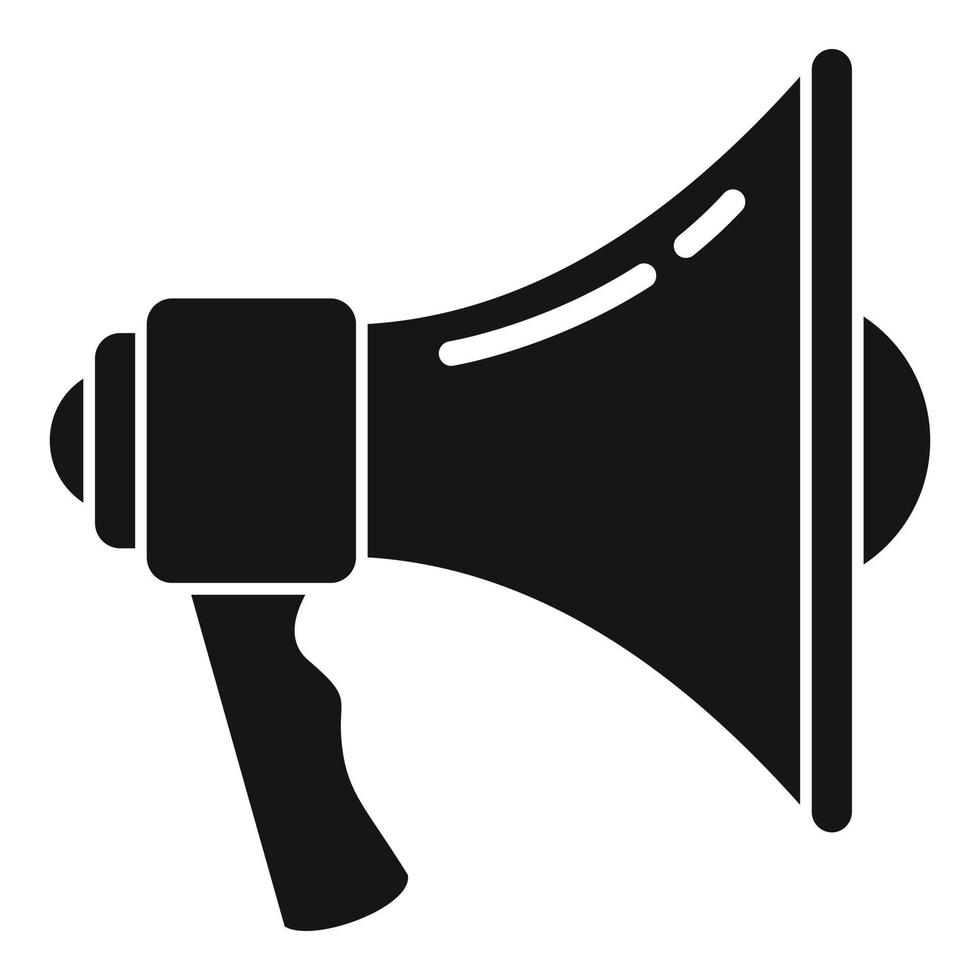 Policeman megaphone icon, simple style vector