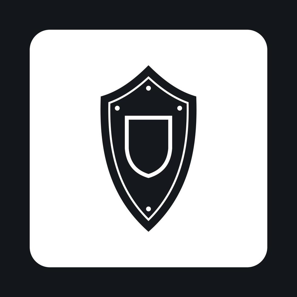 Military shield icon, simple style vector