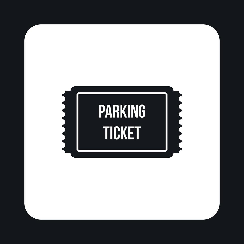 icono de ticket de estacionamiento, estilo simple vector