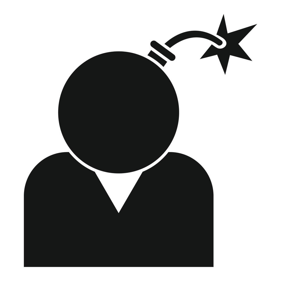 Stress bomb icon, simple style vector