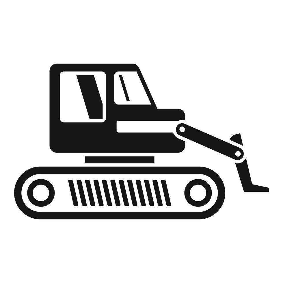 icono de excavadora de máquina, estilo simple vector