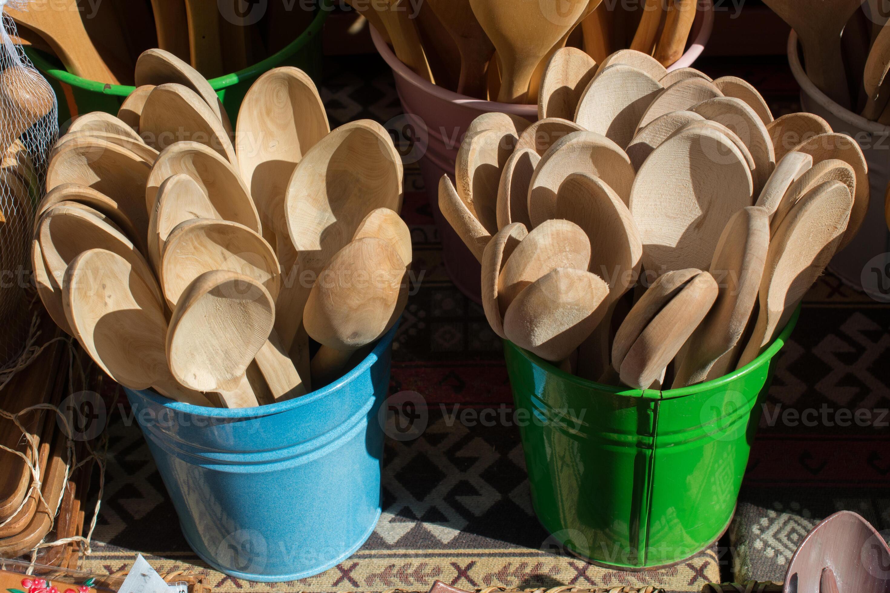 soup spoon or tablespoon made of wood 14515324 Stock Photo at Vecteezy