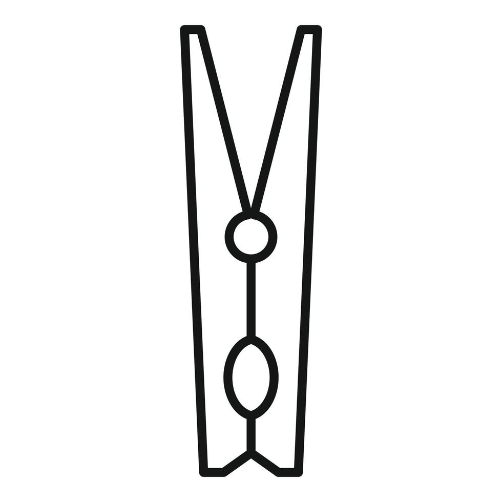Clothes pin clip icon, outline style vector