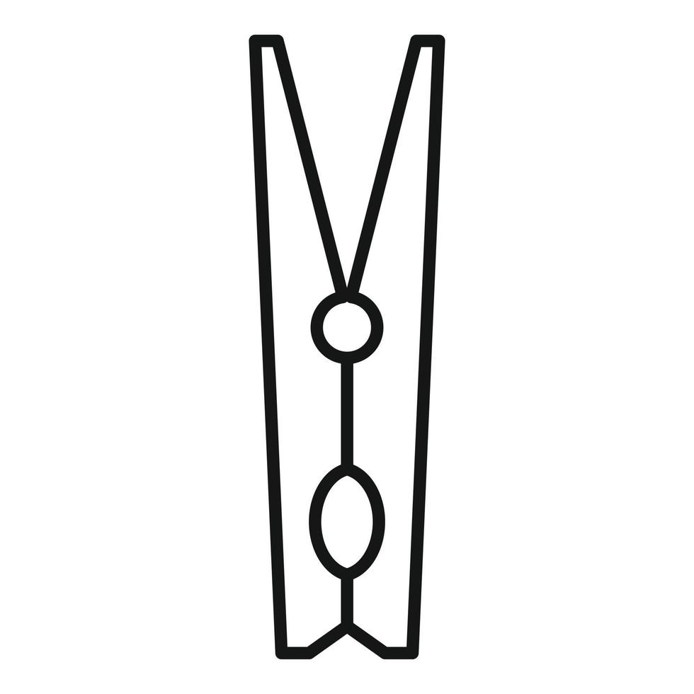 icono de clip de pin de ropa, estilo de contorno vector