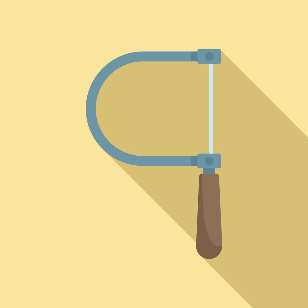 Steel coping saw icon, flat style vector