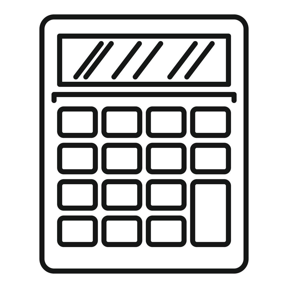 Audit calculator icon, outline style vector