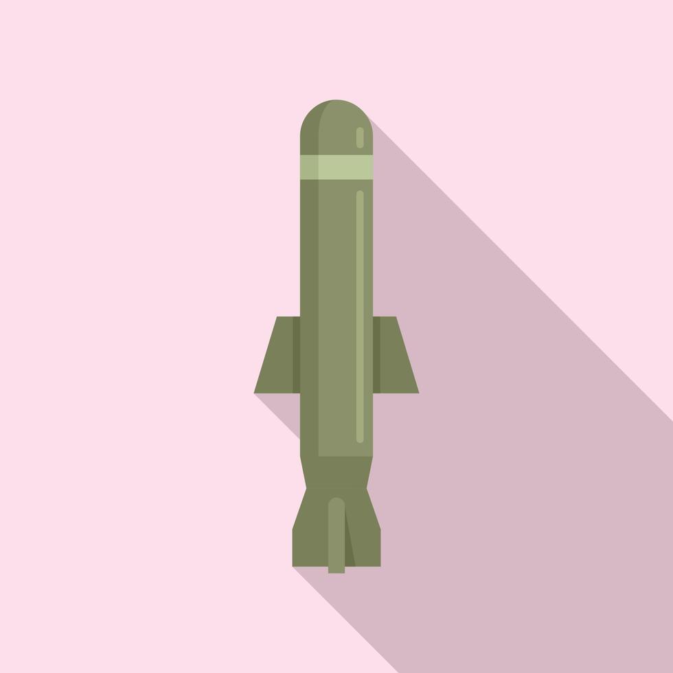 icono de batalla de misiles, estilo plano vector