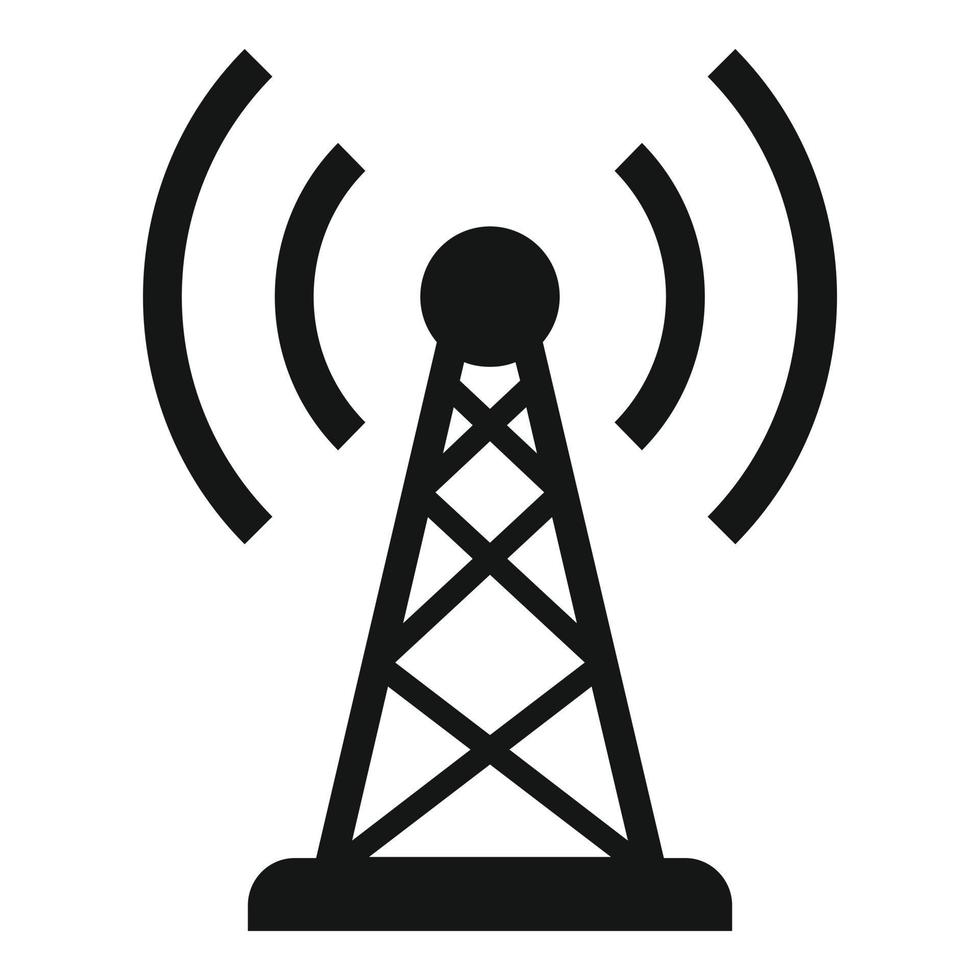 Radio tower icon, simple style vector