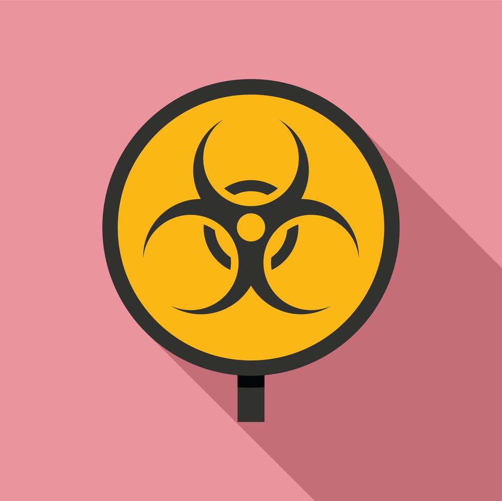 Biohazard sign icon, flat style vector