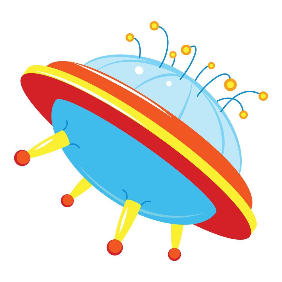 Scifi ufo icon, cartoon style vector