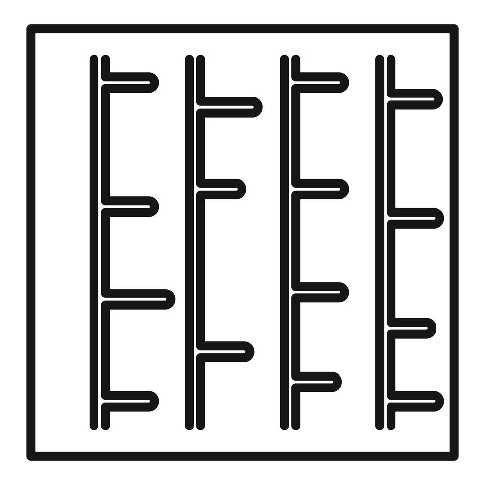 pavimentación de icono de hormigón, estilo de contorno vector