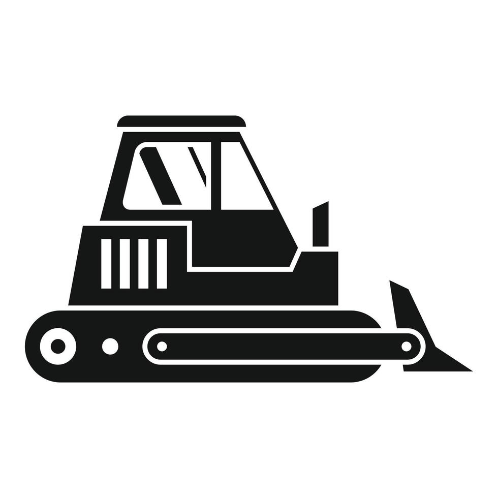 icono de excavadora grande, estilo simple vector