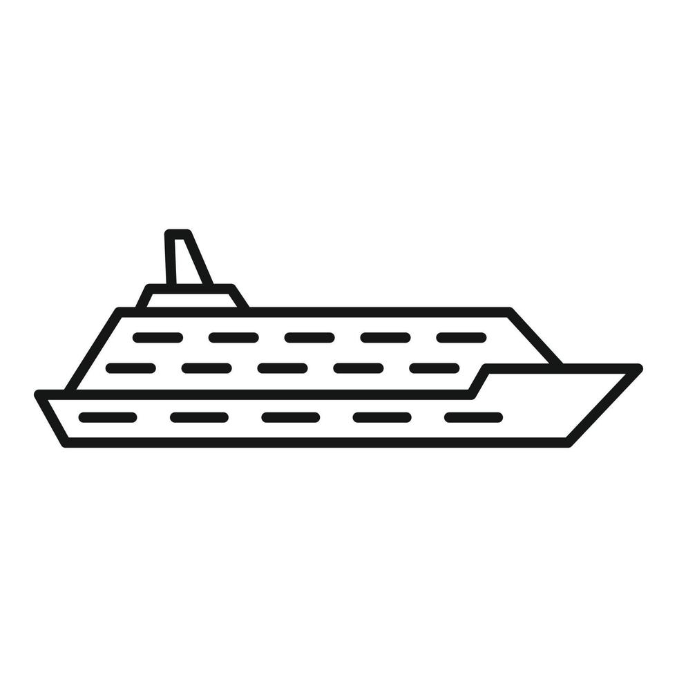 icono de crucero oceánico, estilo de contorno vector