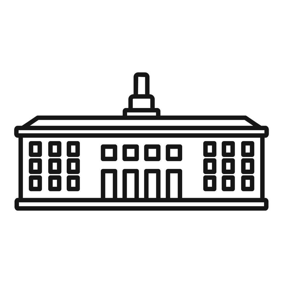 University building icon, outline style vector