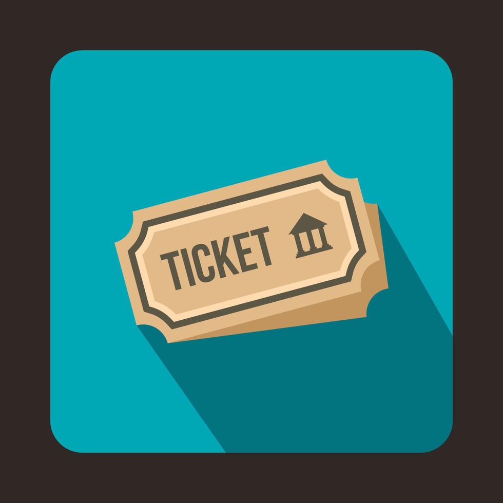 Museum ticket icon, flat style vector