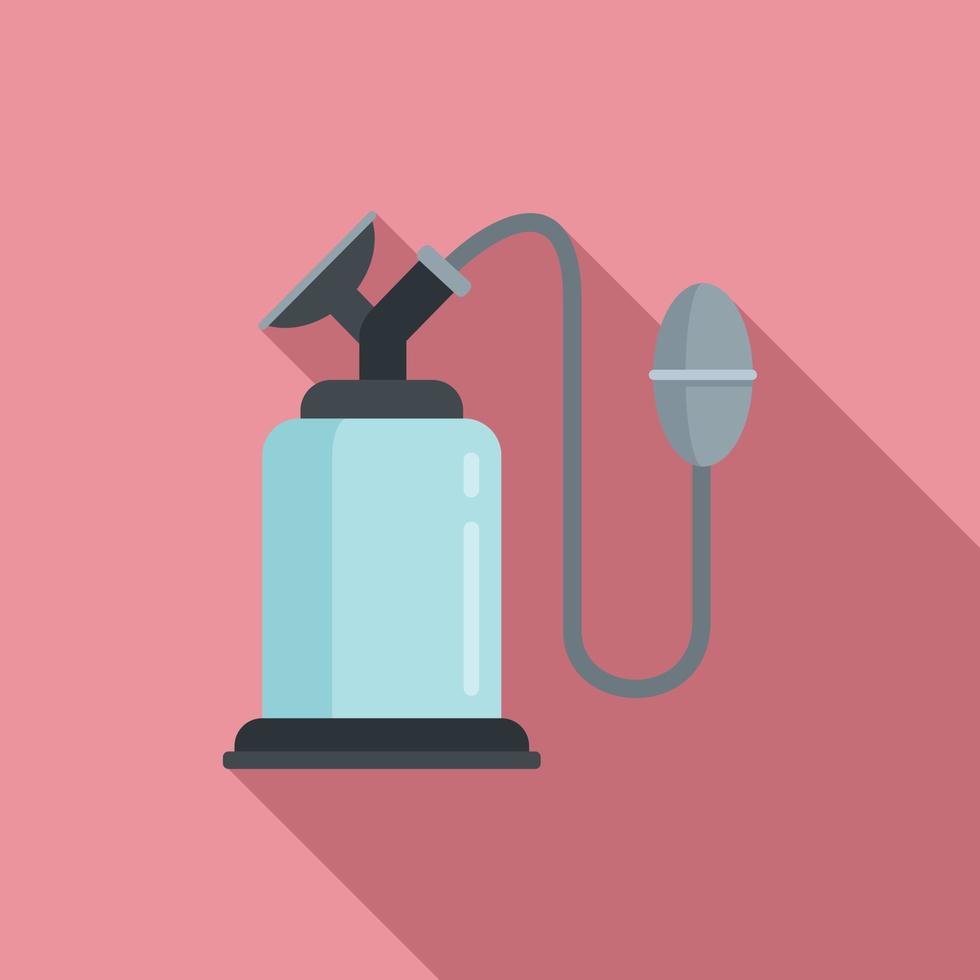 Hand breast pump icon, flat style vector