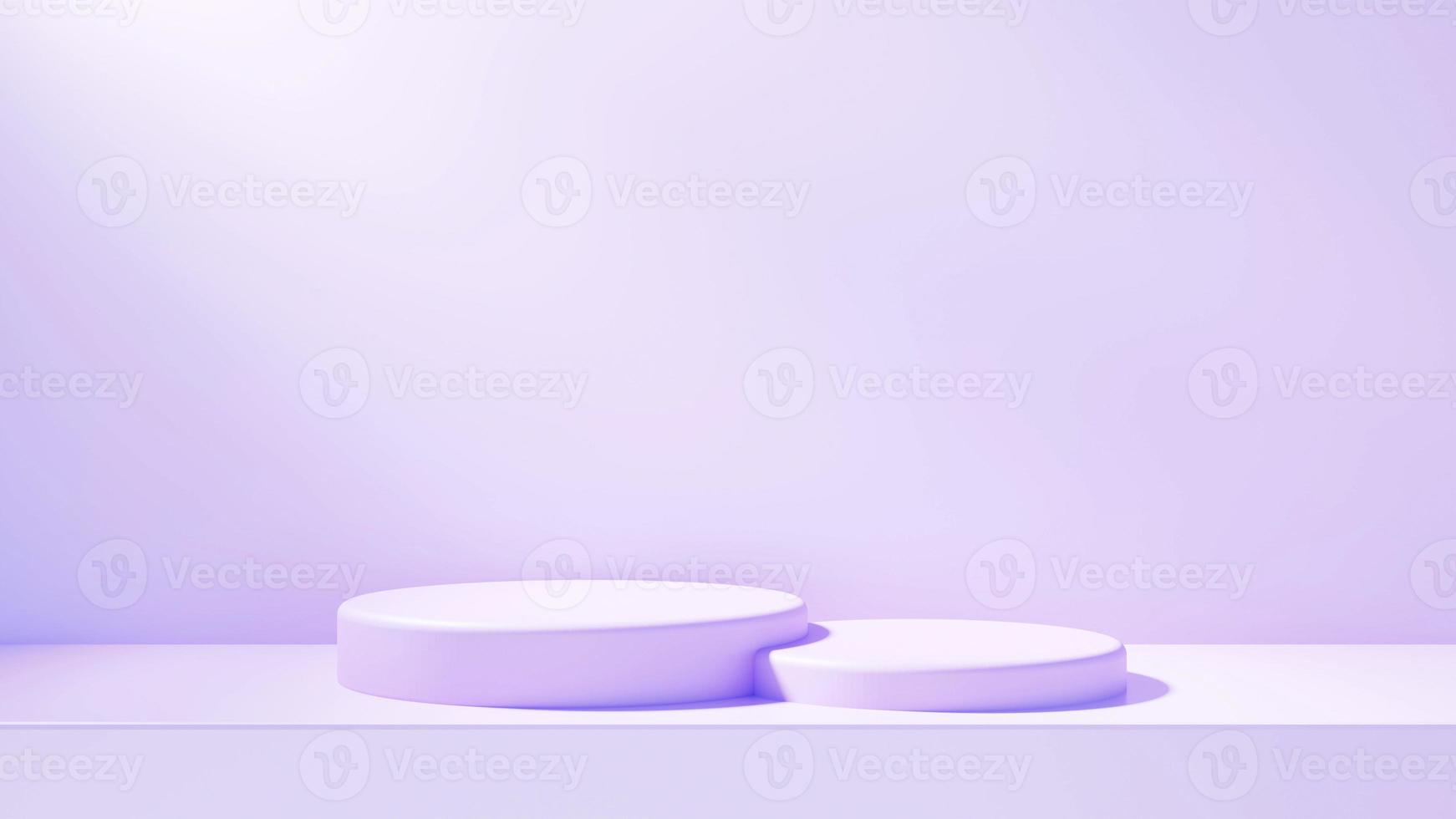 Mockup light purpleabstract podium stage for product presentation 3d background rendering photo