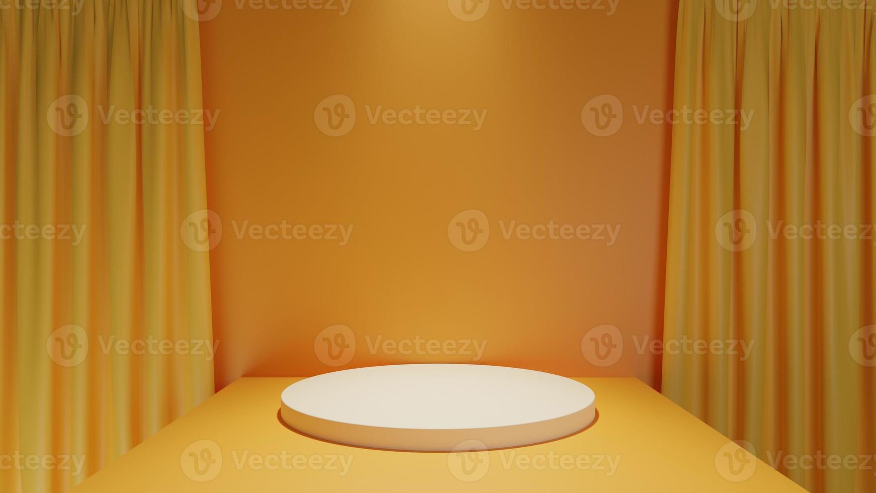 Orange 3d podium Backgroundin theater style for product display and showcase photo