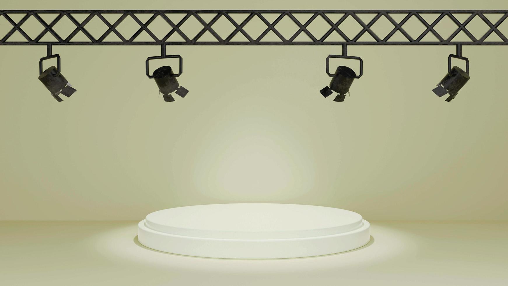 bege 3d podium Background with spotlights for product display and showcase photo
