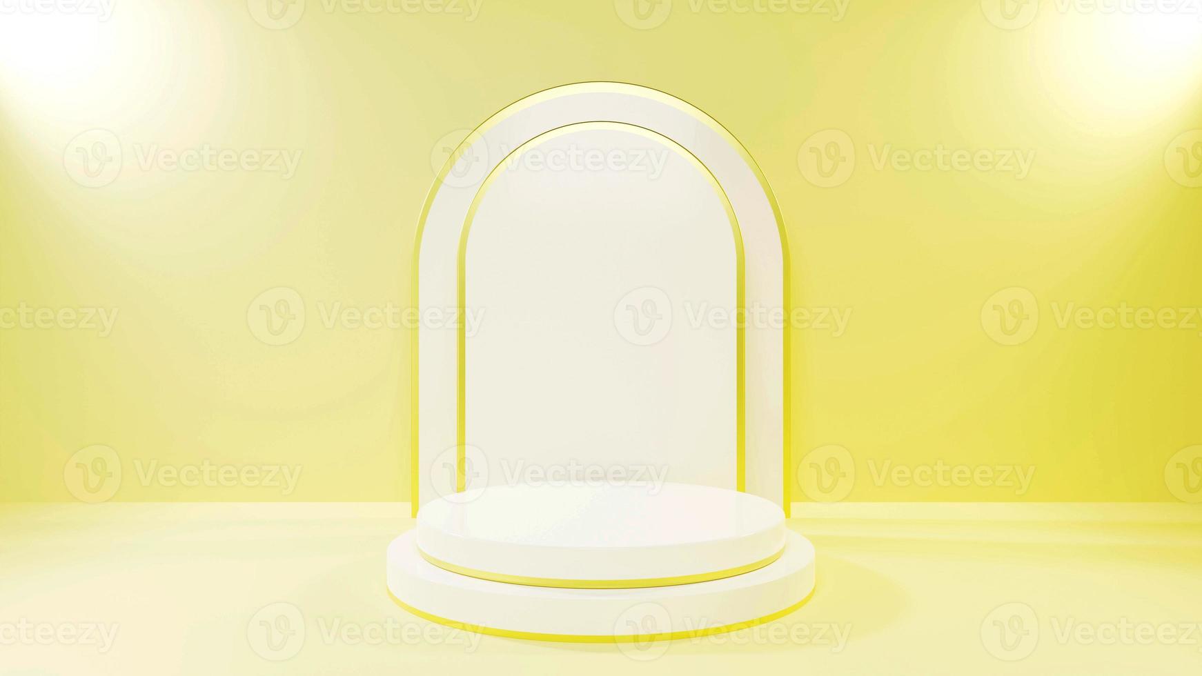 Yellow Luxury product podium for 3d product display and showcase photo