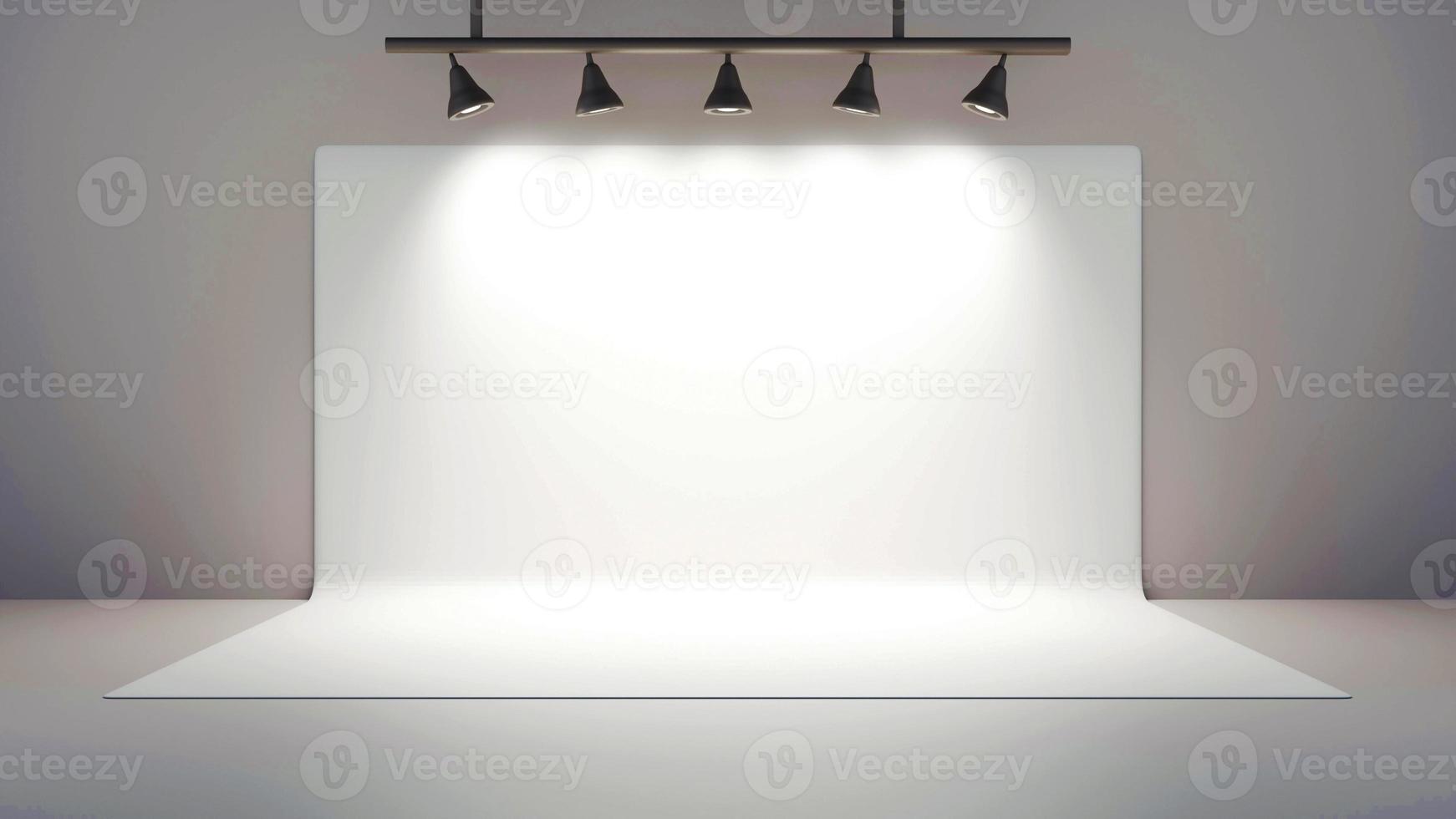 Purple product podium with spotlights and a stage for 3d product display and showcase photo