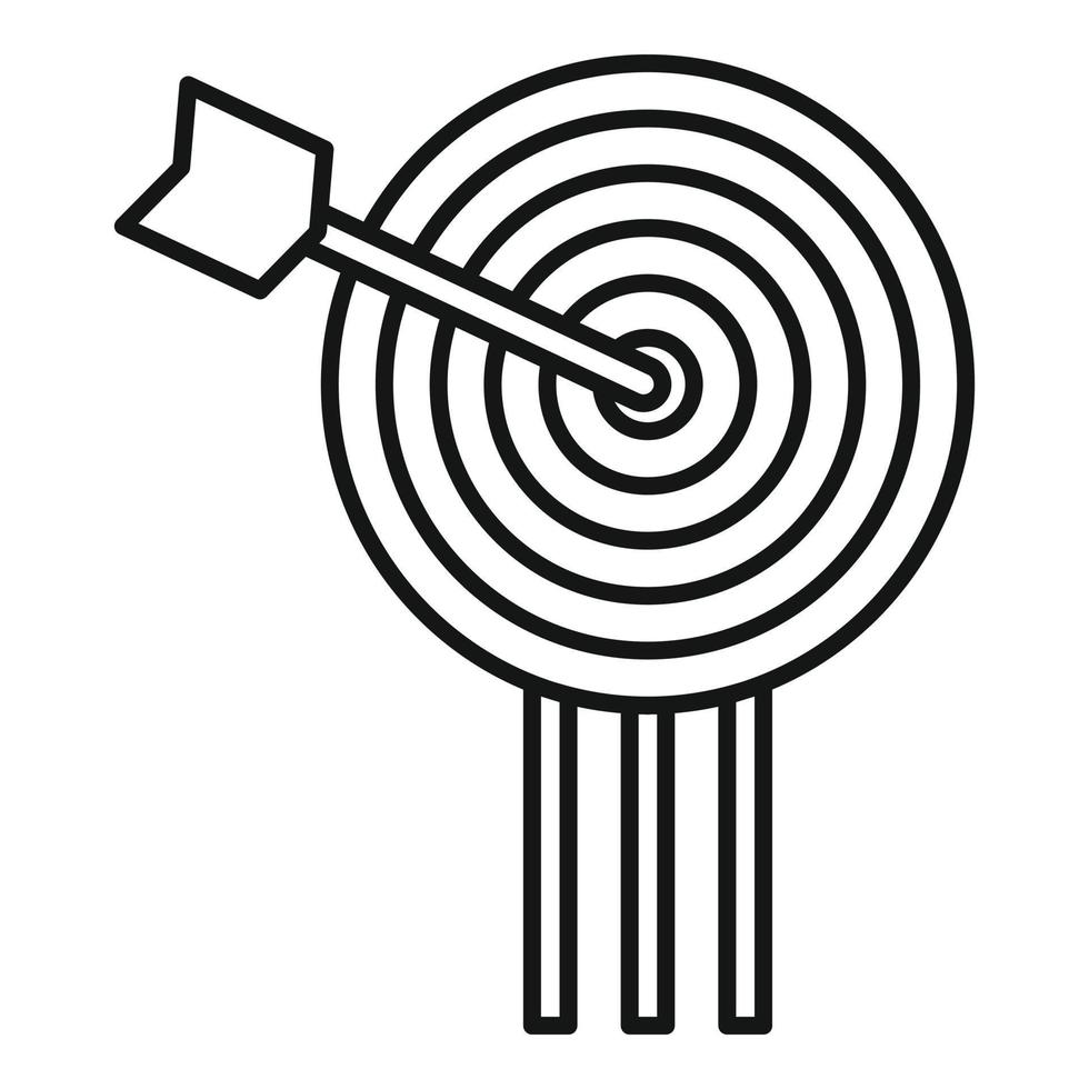 icono de objetivo de arco de videojuego, estilo de contorno vector