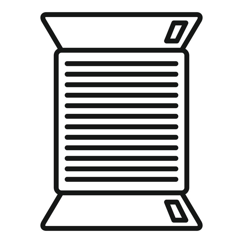 Thread coil icon, outline style vector