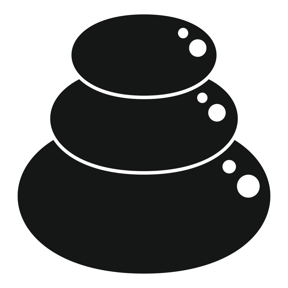 Sauna round stones icon, simple style vector