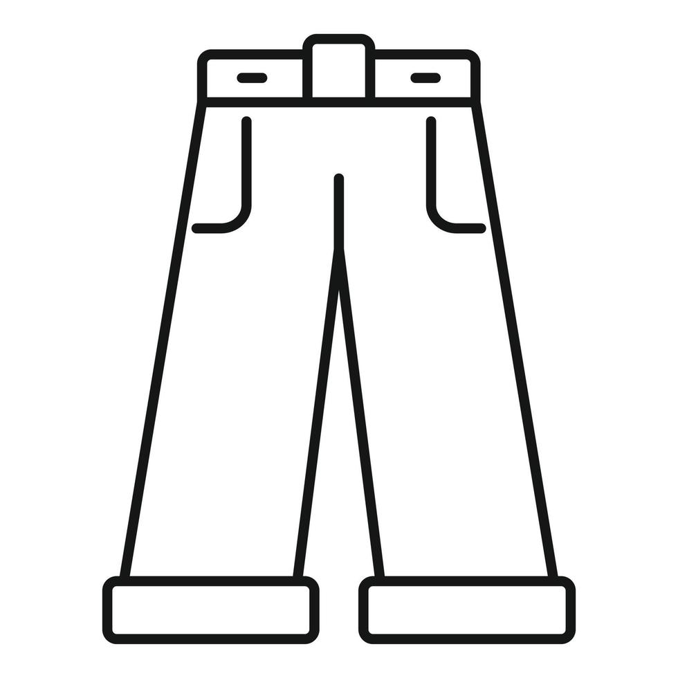 icono de jeans, estilo de contorno vector