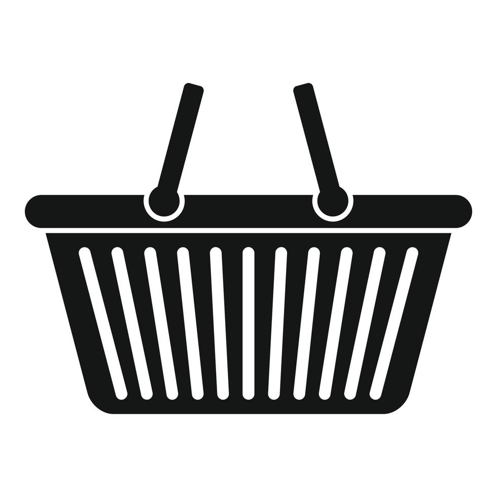 icono de cesta de la tienda vacía, estilo simple vector