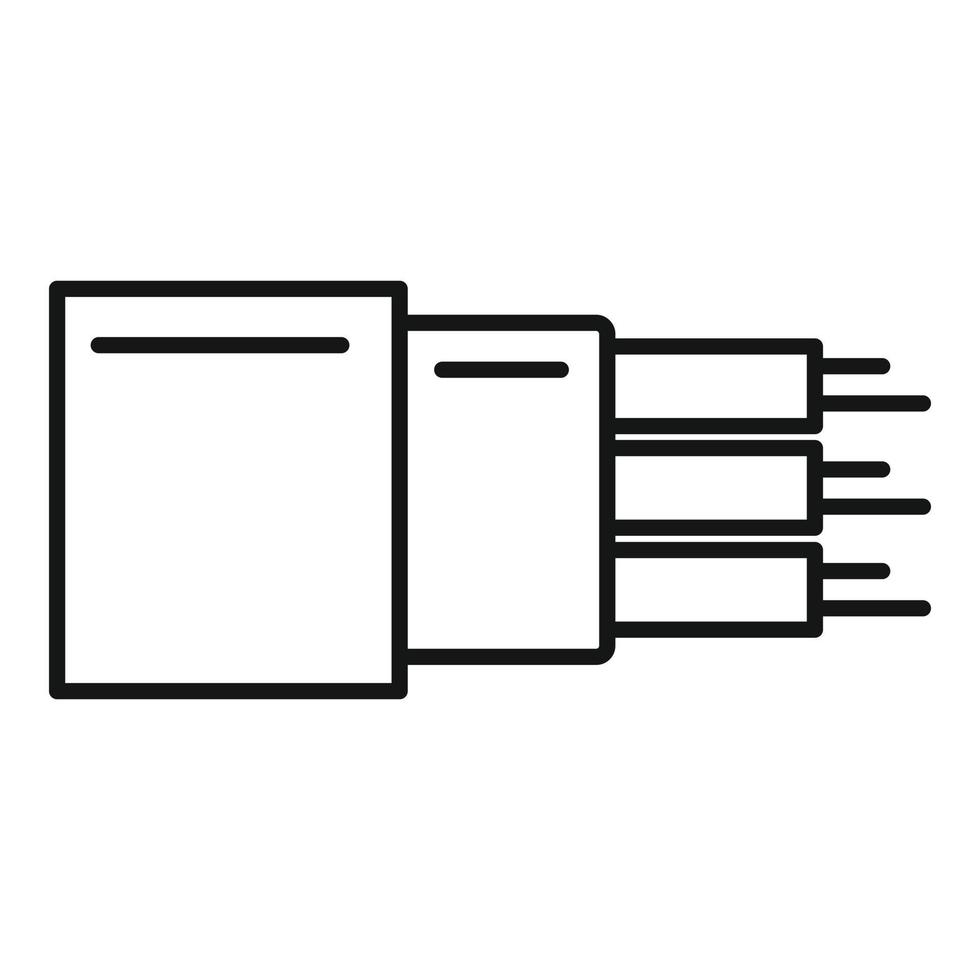 icono de tecnología de cable óptico, estilo de esquema vector