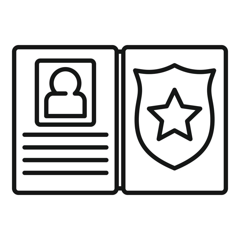 Policeman wallet icon, outline style vector