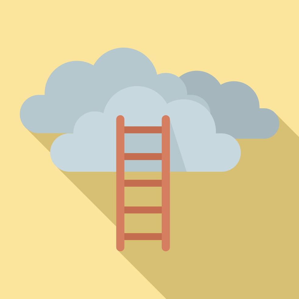 Mission ladder cloud icon, flat style vector