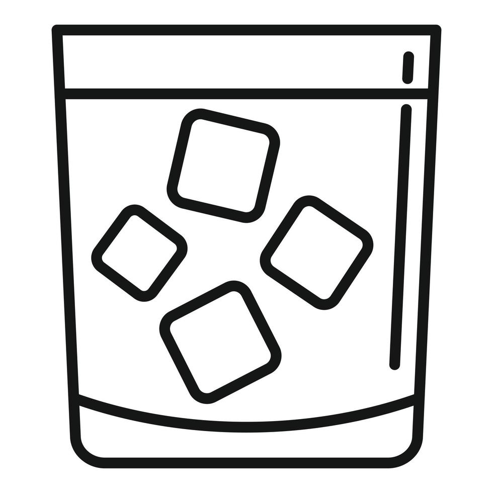 icono de vaso de whisky, estilo de contorno vector