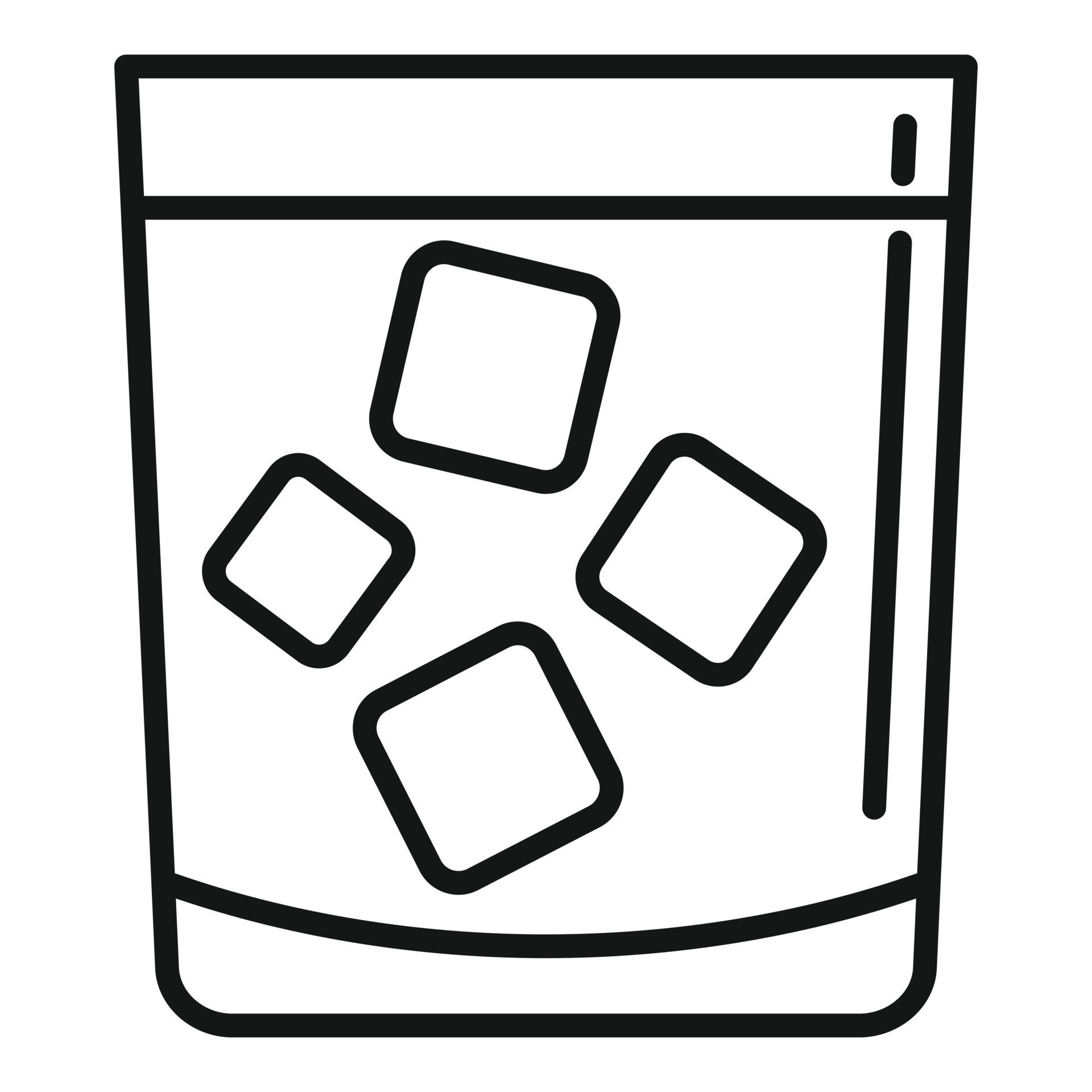 Whisky glass ice cubes icon, realistic style Stock Vector by