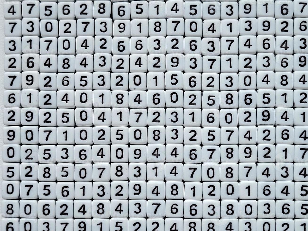 Colorful wooden numbers background. Numbers texture abstraction. Global economy crisis concept. photo
