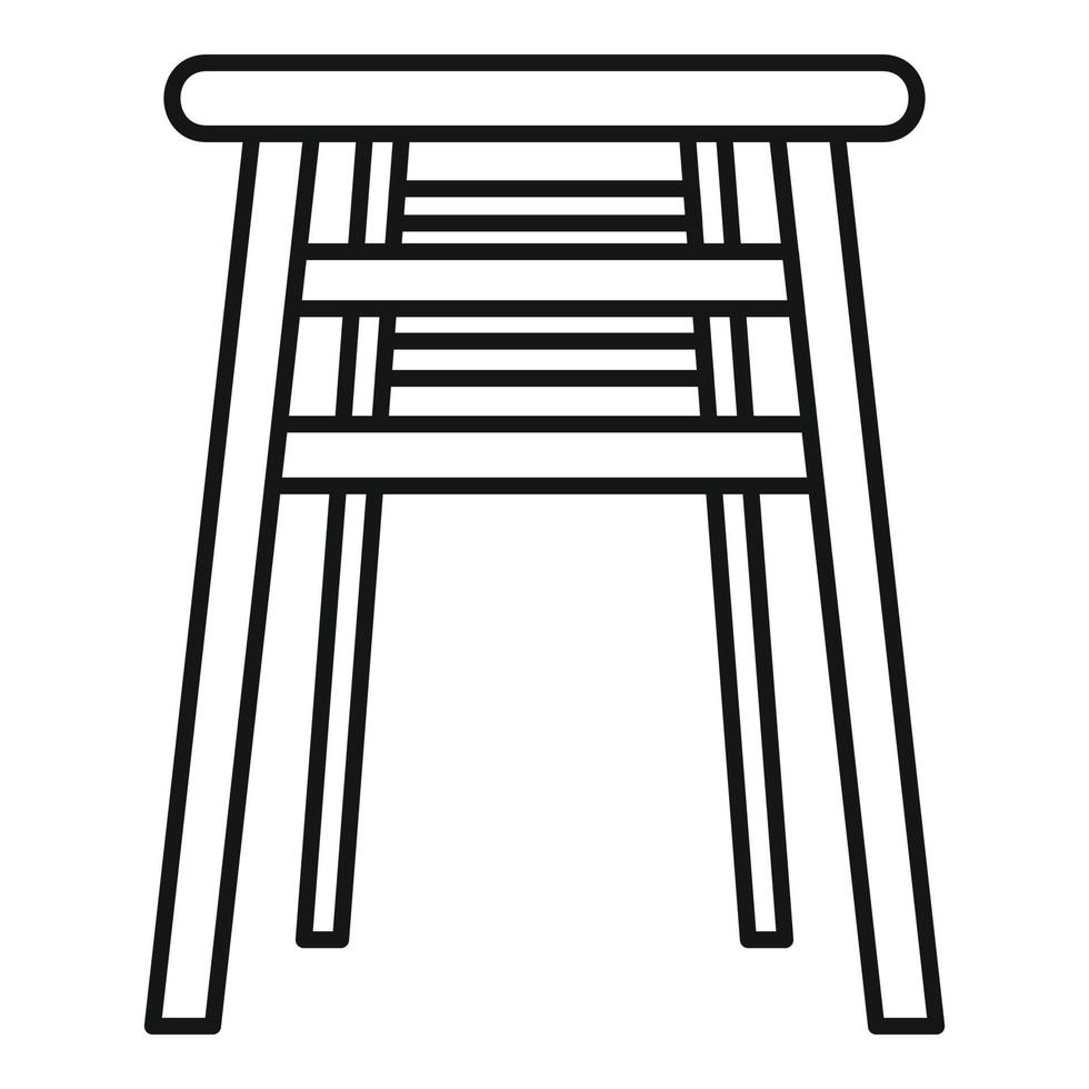 icono de silla sin respaldo, estilo de esquema vector