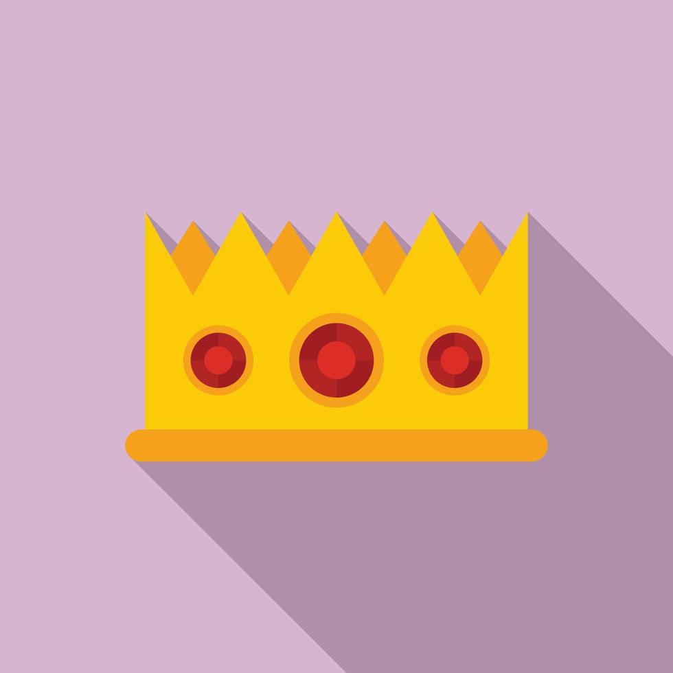 icono de la corona de oro del videojuego, estilo plano vector