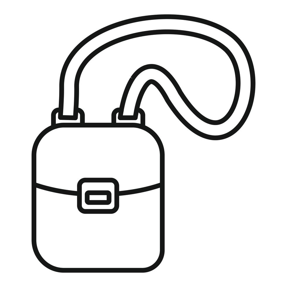 icono de bolsa de safari de cazador, estilo de esquema vector