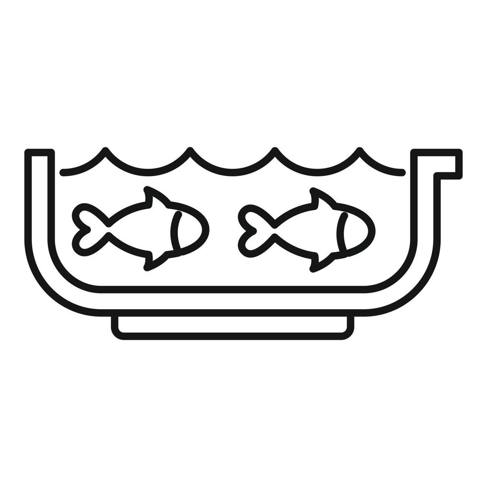 Ichthyology aquarium icon, outline style vector
