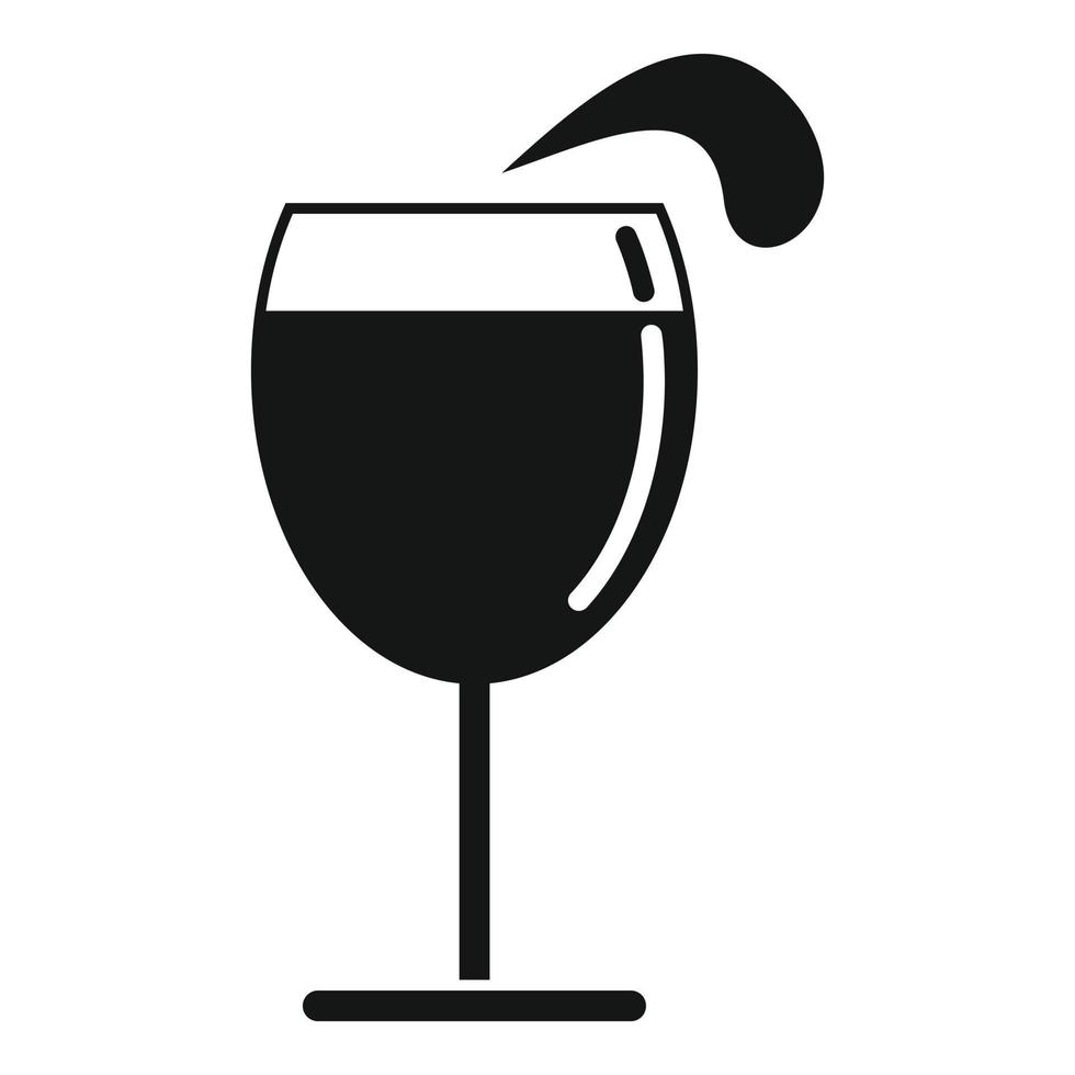 Wine glass grapes icon, simple style vector