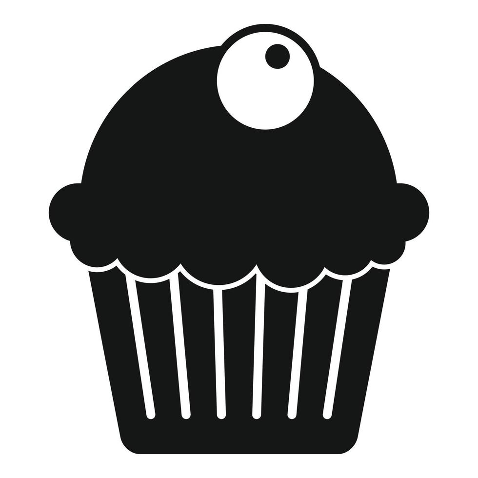 Coffee cupcake icon, simple style vector