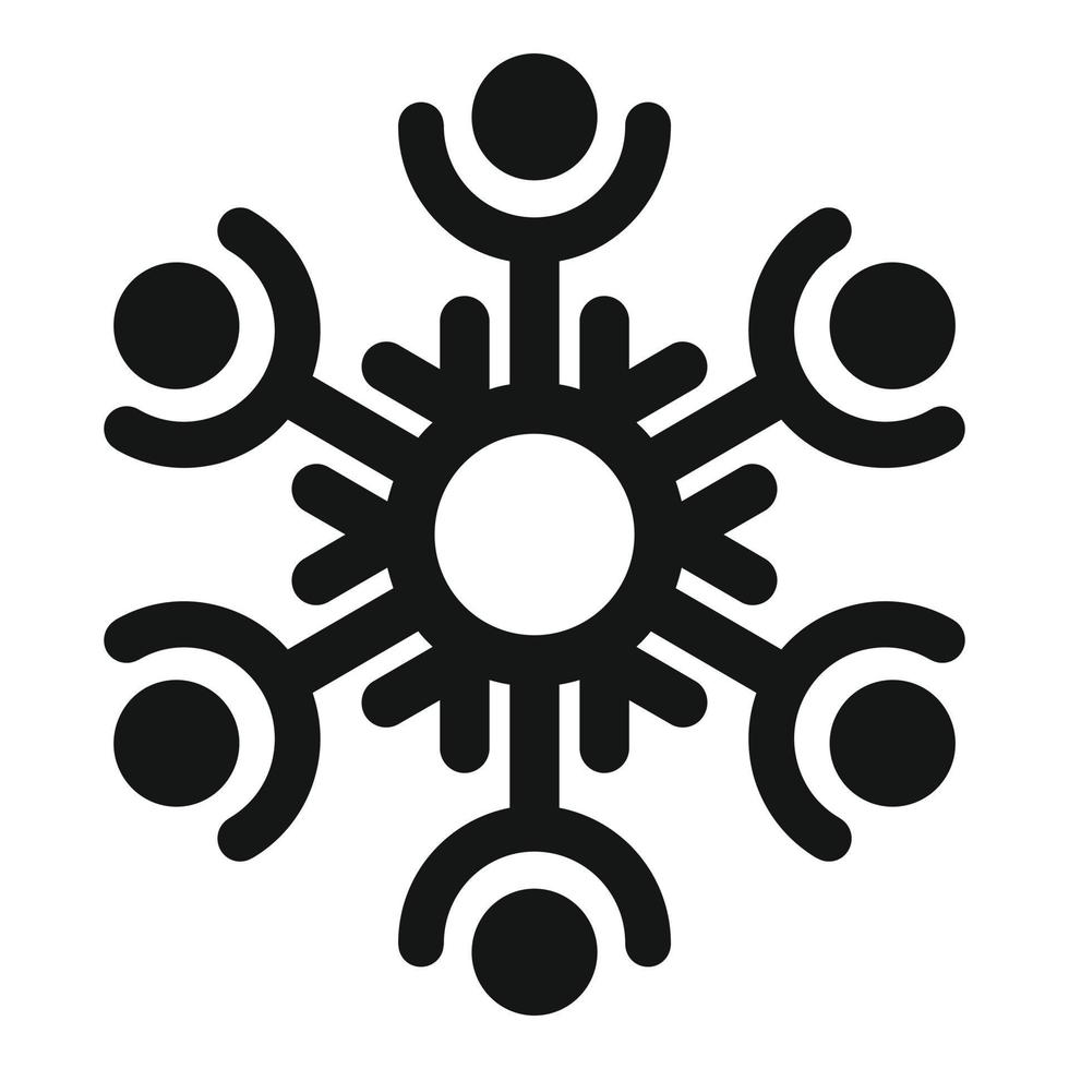 Decorative snowflake icon, simple style vector