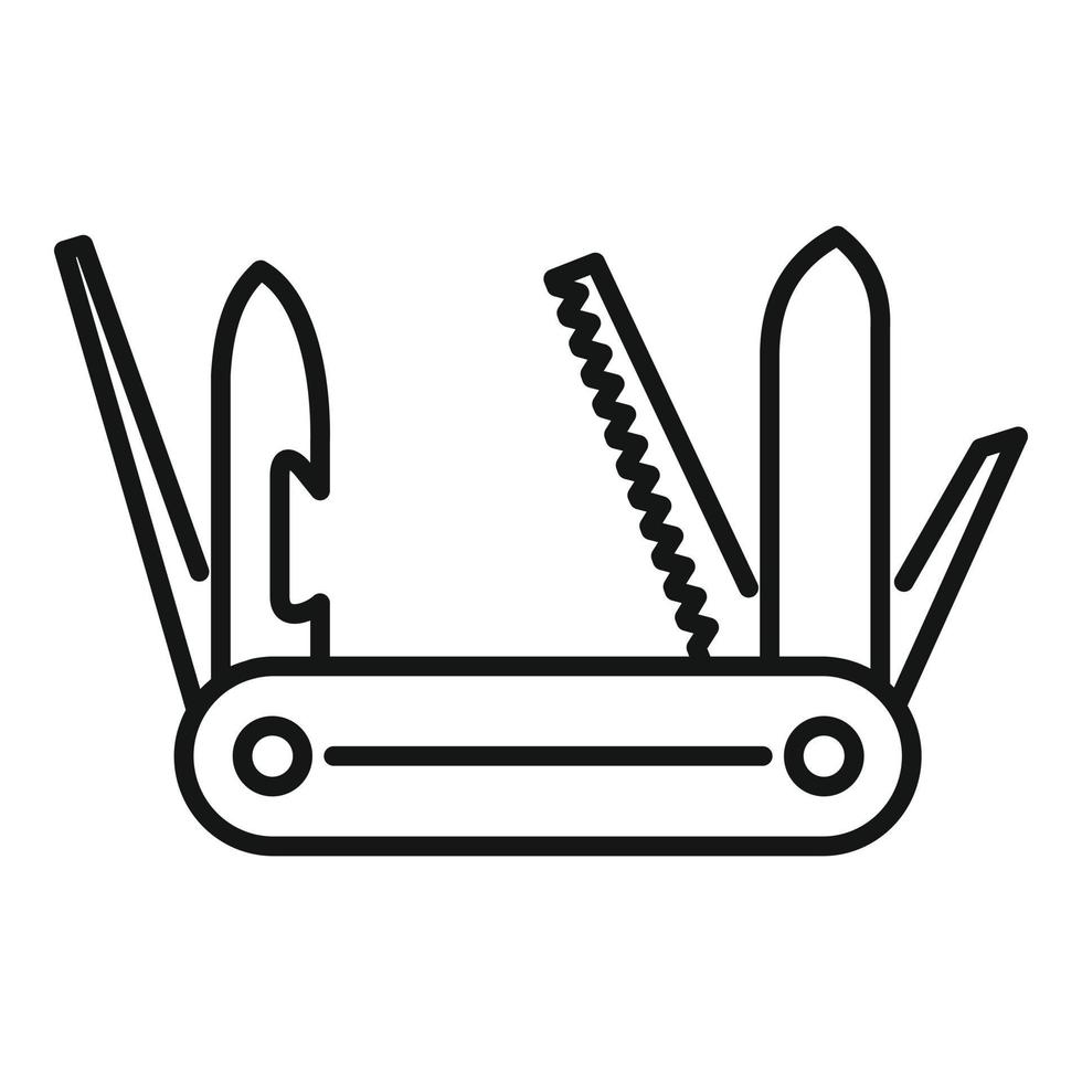 Survival knife icon, outline style vector