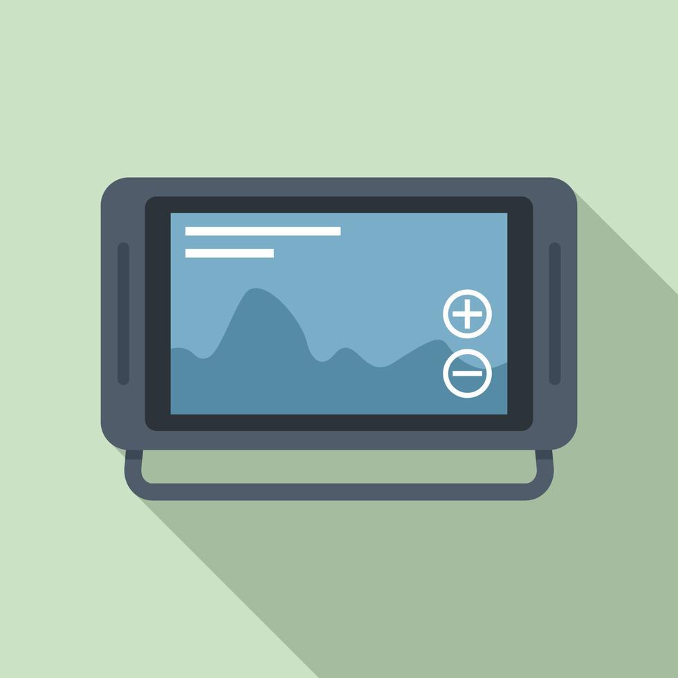 Echo sounder fathometer icon, flat style vector